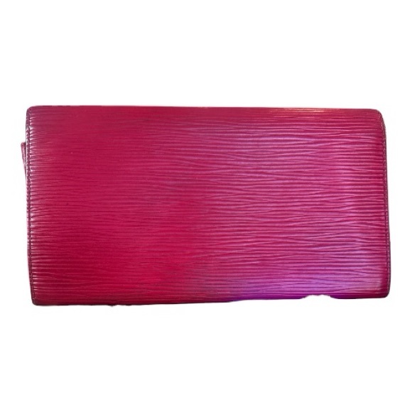 Louis Vuitton Red Epi Long Wallet Snap Flap Organizer Authentic Vintage - Picture 3 of 10